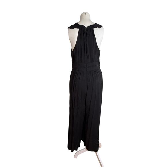 Maeve by Anthropologie Jumpsuit Women's 12 Black Crop Wide Leg MSRP$168 - Picture 2 of 7